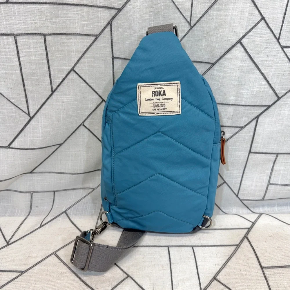 ROKA London Willesden B Sling Bag One Size Teal Blue Sustainable Crossbody